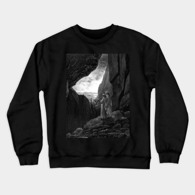 High Resolution Gustave Doré Illustration The Exit From Hell Crewneck Sweatshirt by tiokvadrat